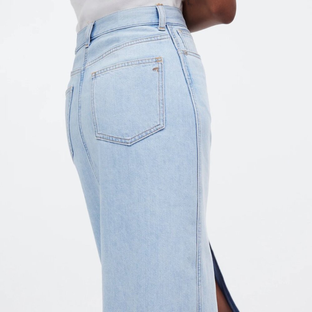 Madewell NWT Rilee Denim Midi Skirt in Fitzgerald Wash Size 29 - Picture 3 of 8